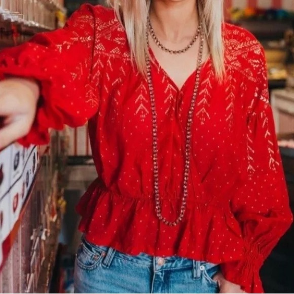 Free People Counting Stars Blouse - Picture 1 of 3